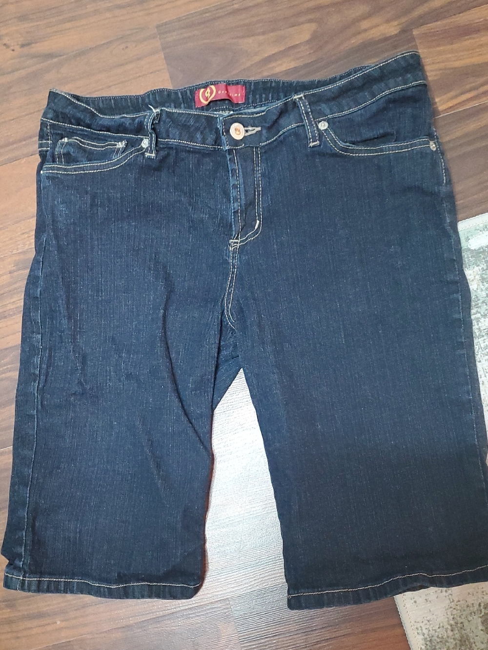 Dark Blue Denim Bermuda Shorts - Unbranded